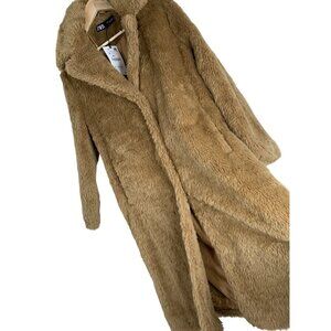 Zara Womens Brown Faux Fur Teddy Coat Size S/M RG10475